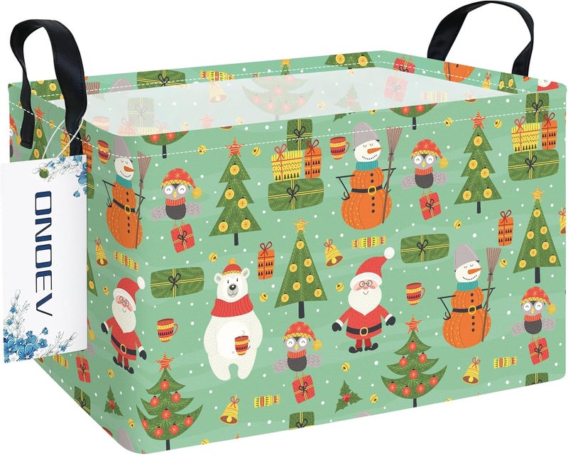 ONOEV Rectangular Christmas Party Gift Basket Cute Storage Box Organization Bin Room Decoration (Christmas tree) - Image 1